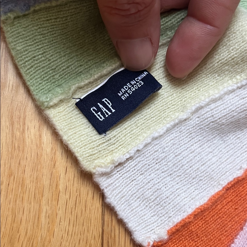 GAP Multicolor Striped Wool Knit Scarf - Picture 3 of 7